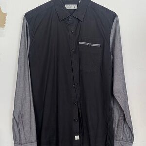 7 Diamonds Black Shirt with Gray Sleeves